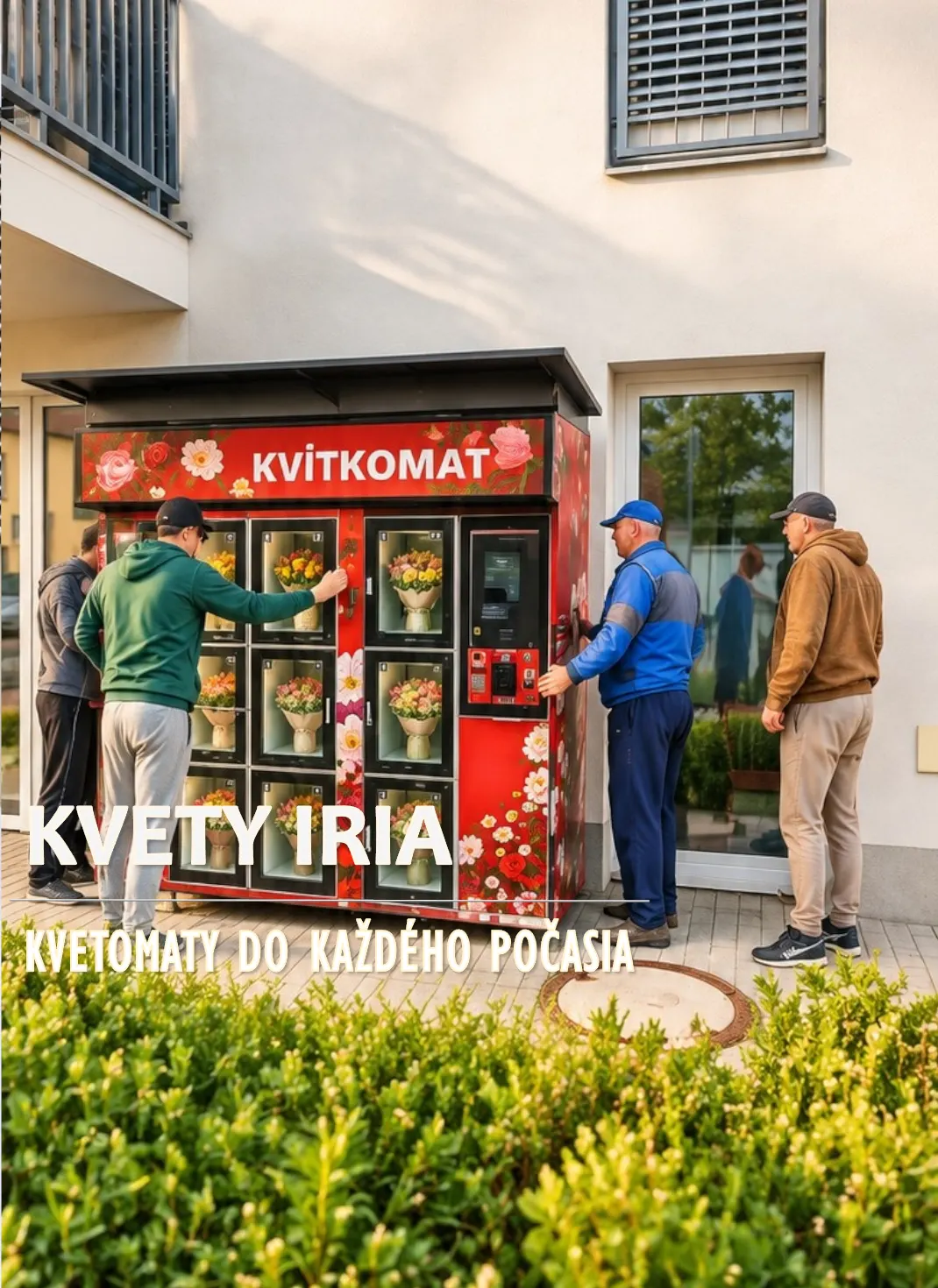 10 rekeszes kültéri virágautomata — lakótelep, Csehország