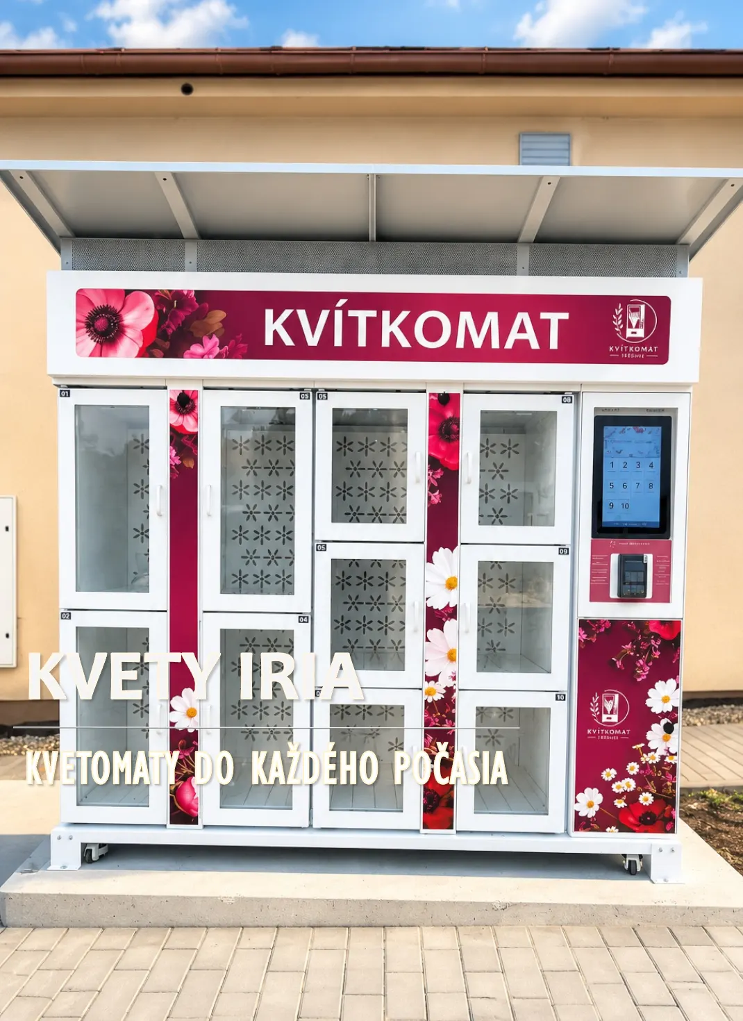 10 rekeszes kültéri virágautomata Střílkyben