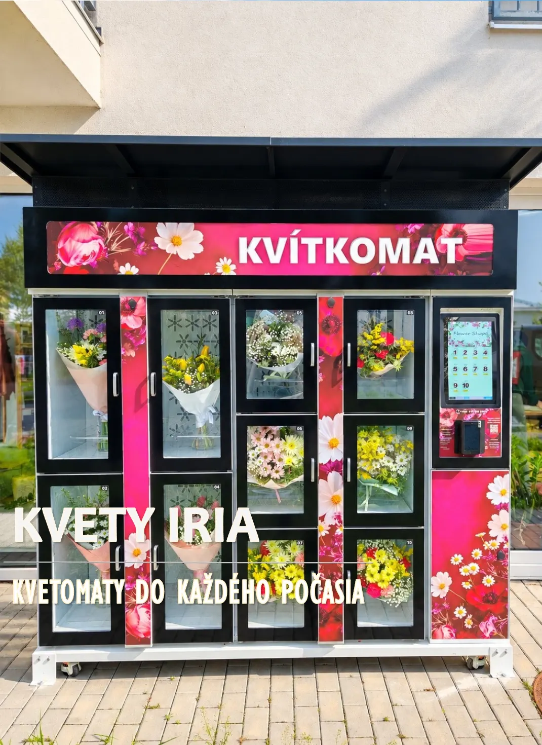 10 rekeszes kültéri virágautomata Otrokovicében