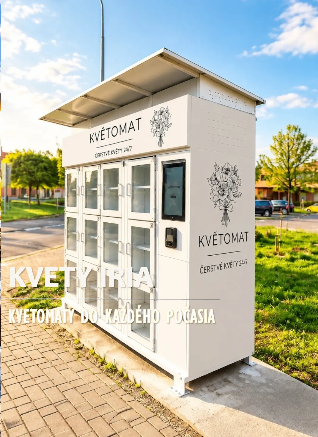 12 rekeszes kültéri virágautomata — településközpont