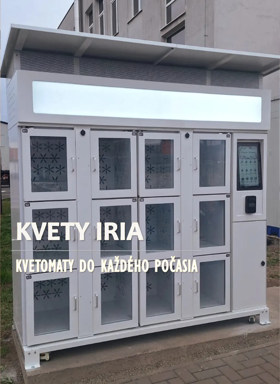 12 rekeszes kültéri virágautomata — Zábřeh lakótelep